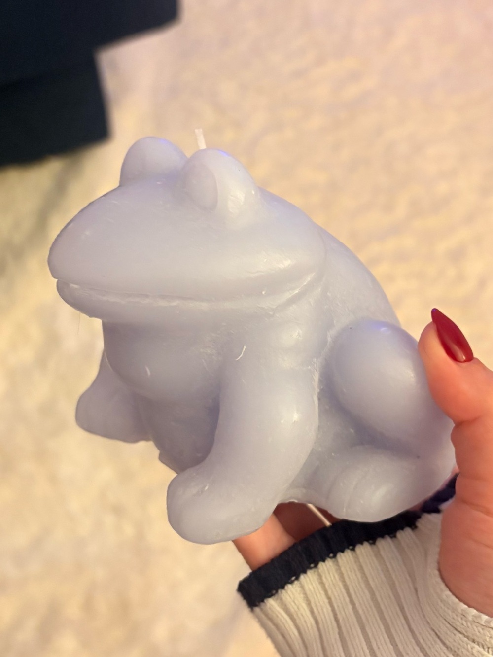 Light Purple Frog Candle - unscented
